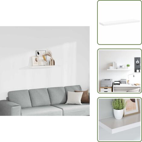 Estante de madera - vidaXL Estante flotante de pared MDF blanco 90x23,5x3,8 cm - Estante blanco
