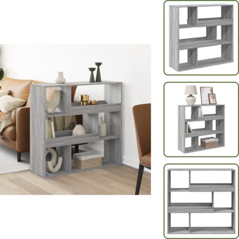 Estante de oficina - vidaXL Separador de ambientes madera gris Sonoma 100x33x94,5 cm - Estantería para libros