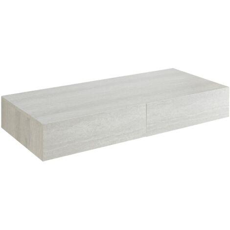 Estante de pared con 2 cajones 80 x 35 x 12 cm efecto cemento 030007008