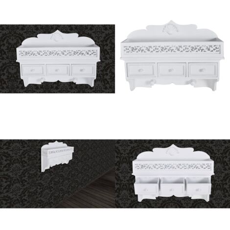 Estante de pared con 3 cajones 2 ganchos - Cajones - Ganchos