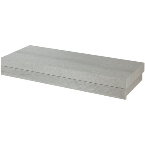 Estante de pared con cajón integrado 60 x 24 x 8 cm efecto cemento 030007013