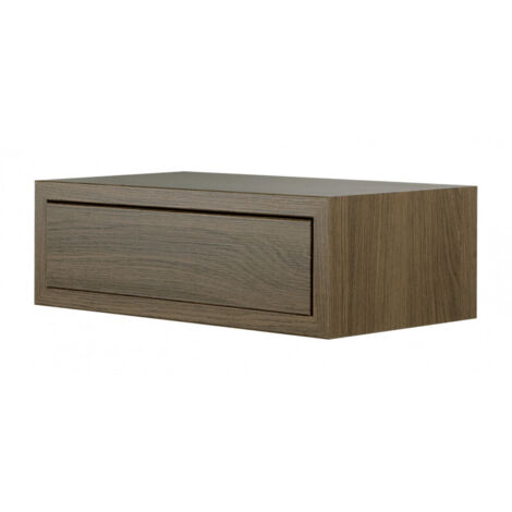 Estante de pared con cajón, mesita de noche suspendida, estante de pared, roble tabaco, 45 x 14,3 x 23,7 cm - Legolo Maxi