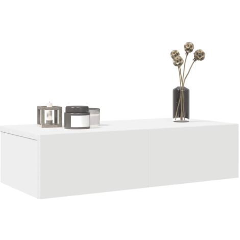 Estante de pared con cajones de madera contrachapada