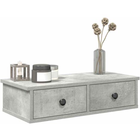 Estante de pared con cajones madera contrachapada gris hormigón