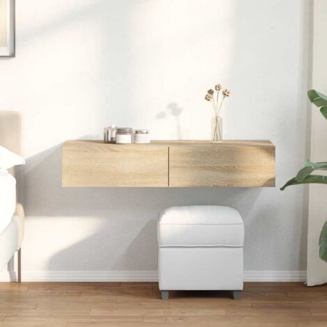 Estante de pared con cajones madera contrachapada roble