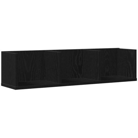 Estante de pared con estante Roble Negro 75 x 18 x 18 cm vidaXL