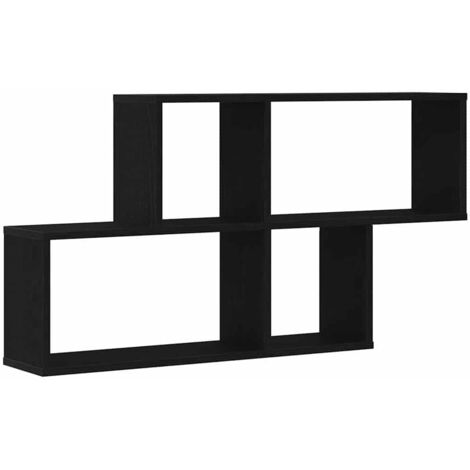 Estante de pared con estante Roble Negro 76 x 15 x 53 cm vidaXL