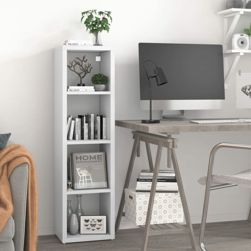 

Estante de pared cube blanco MDF 37x29,5x134,5 cm
