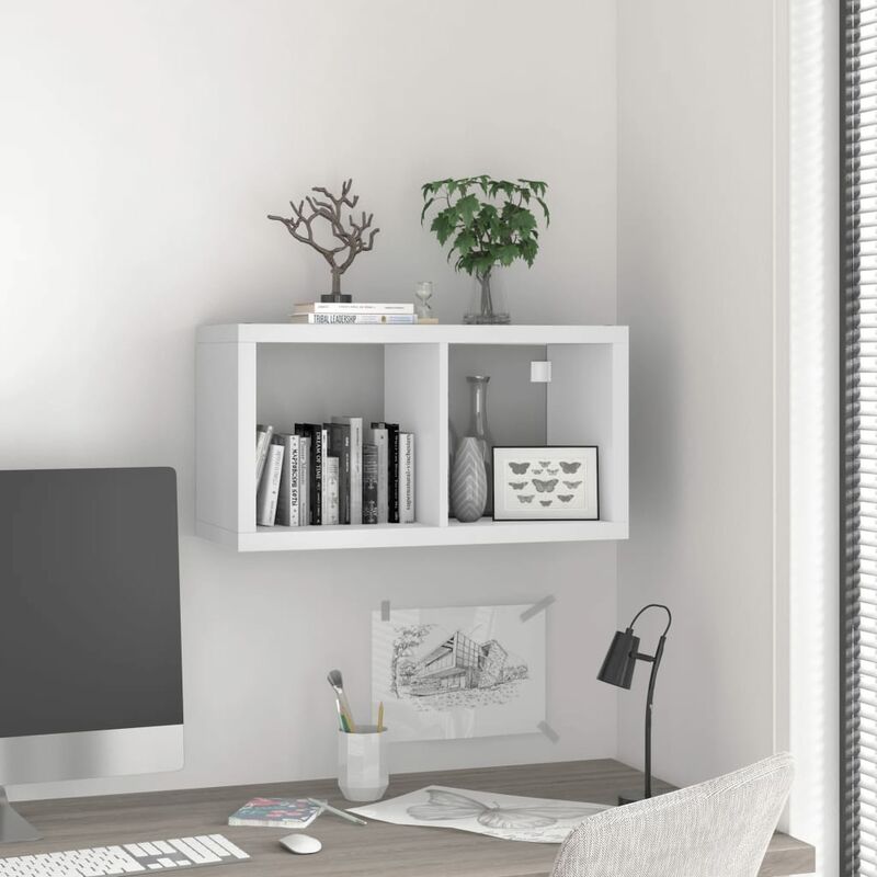 

Vidaxl - Estante de Cubo de Pared MDF Blanco 69,5x29,5x37 cm - Blanco