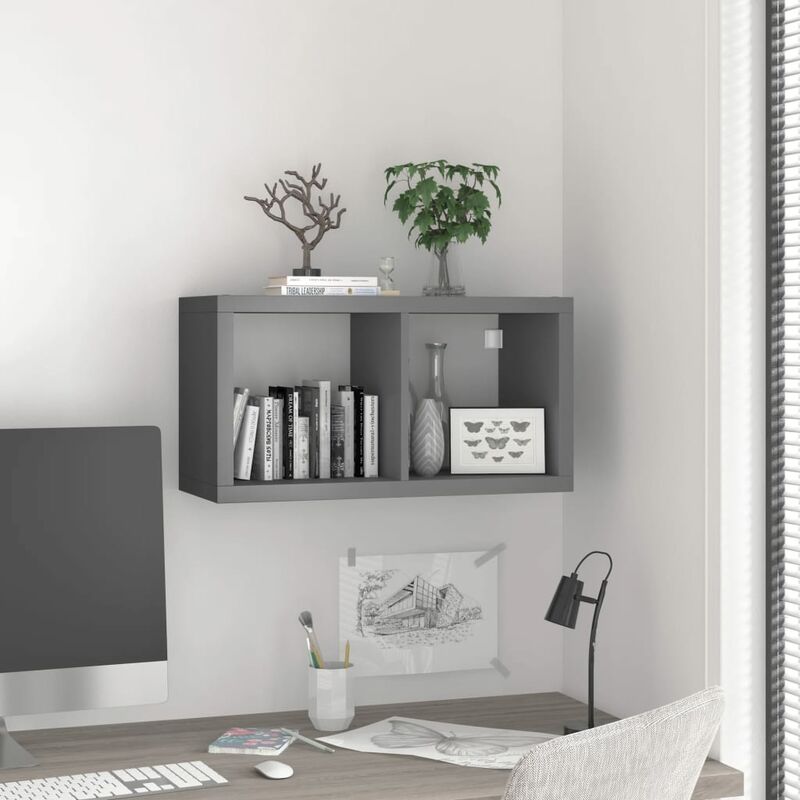 

Estante de Cubo de Pared MDF Gris 69,5x29,5x37 cm - Gris - Vidaxl
