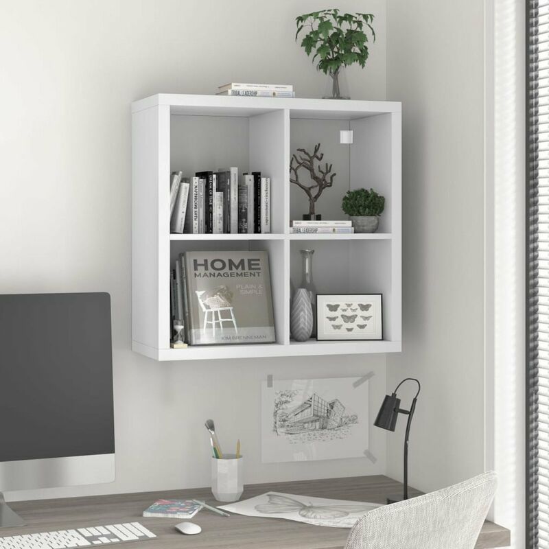 

Estante de pared cube blanco MDF 69,5x29,5x69,5 cm