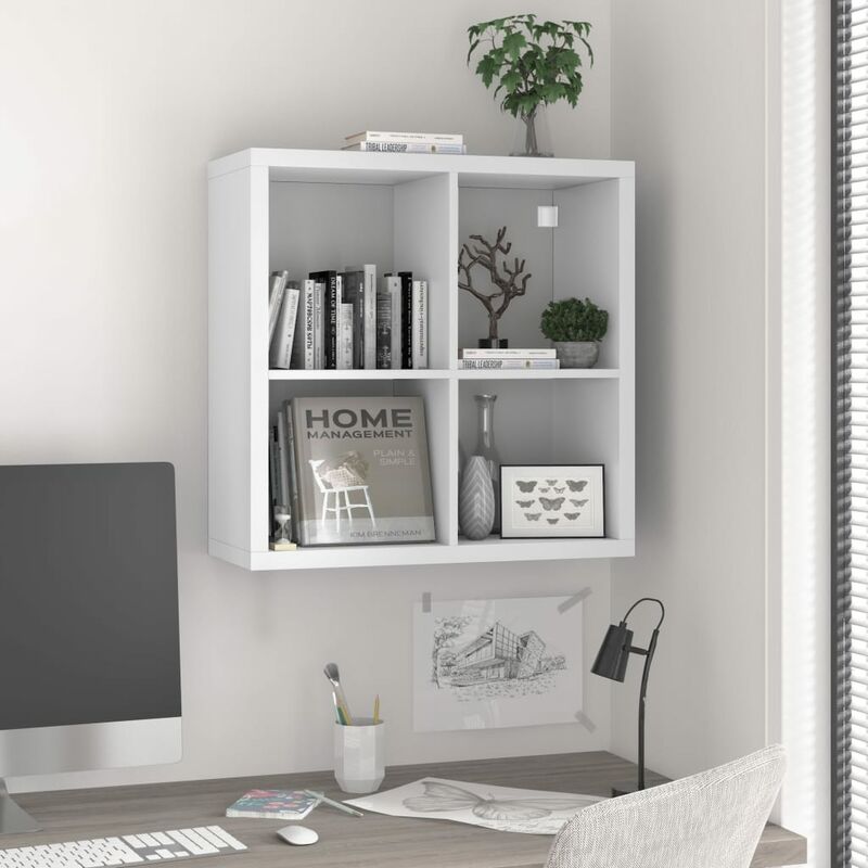 

Estante de pared cube blanco MDF 69,5x29,5x69,5 cm