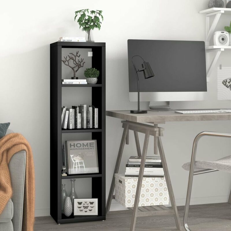 

Estante de pared cube negro MDF 37x29,5x134,5 cm