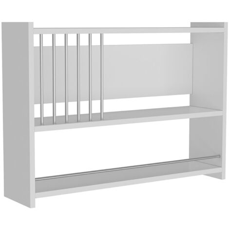 Estante de pared de 3 niveles para cocina 60 x 84 x 20 cm blanco 030007030