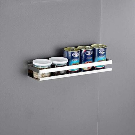 Estante de pared de acero inoxidable 304 para cocina y baño, práctico soporte para especias, utensilios y accesorios, 40 x 10 x 5,8 cm.