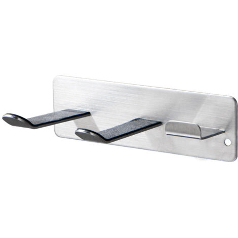 Estante de pared de acero inoxidable para secador de pelo - estante de baño - plateado