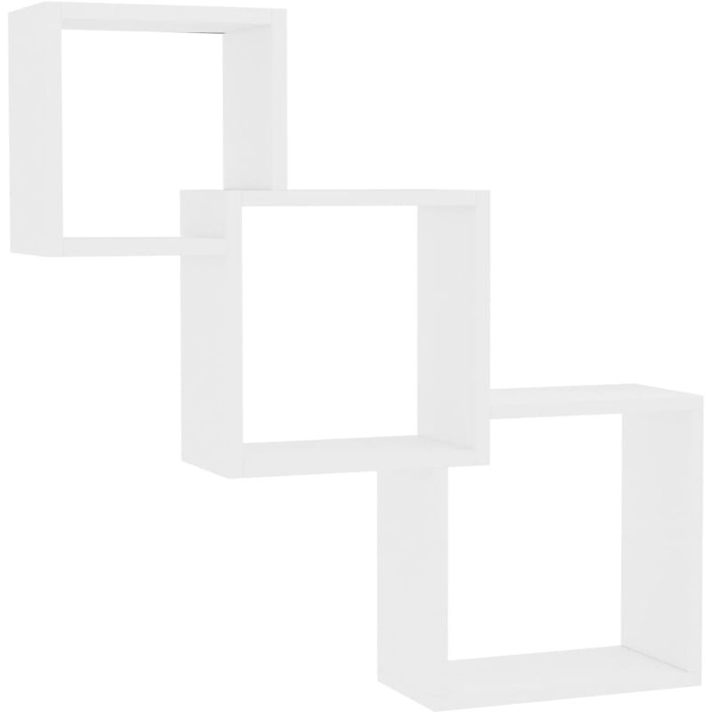 

vidaXL Estante de Pared de Cubo de Aglomerado 84,5x15x27 cm Blanco - Blanco