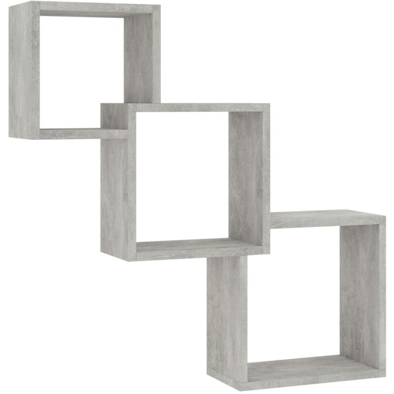 

vidaXL Estante de Pared de Cubo de Aglomerado 84,5x15x27 cm Gris Hormigón - Gris