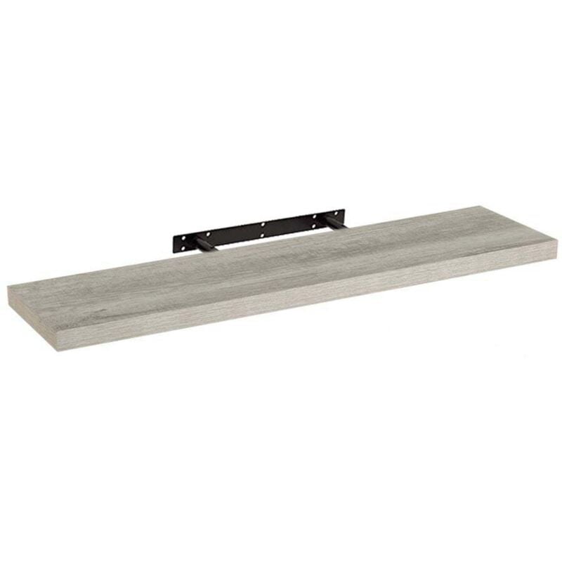 

Estante de pared de madera MDF gris de 23x120 cm