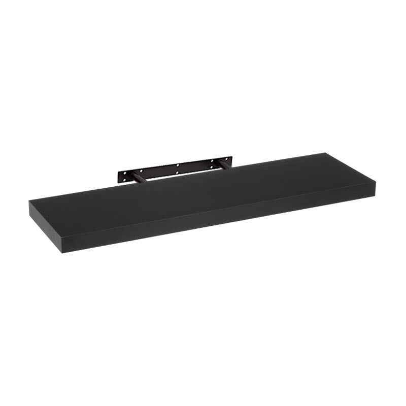 

Estante de pared de madera MDF negro de 23x80 cm