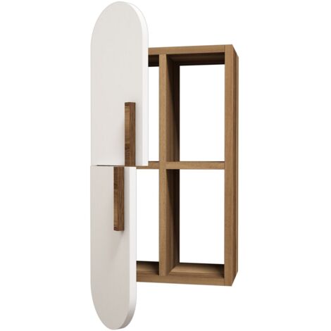 Estante de pared, estante de almacenamiento Shelf Nuez Blanco