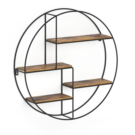 Estante de pared Fyrk, Madera antigua, 55 x 55 cm Redondo, Vicco