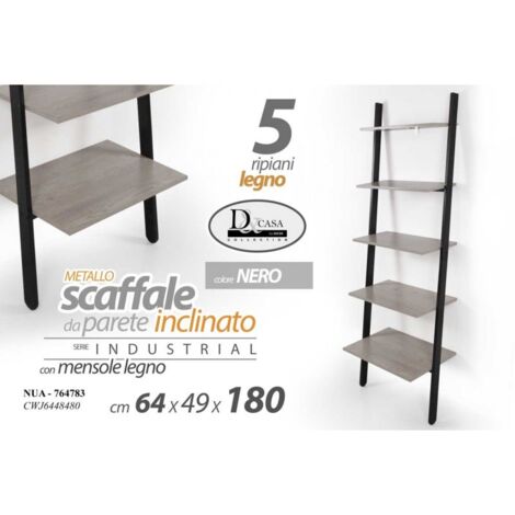 Estante de pared inclinado industrial urbano cm 64 x 49 x 180 h
