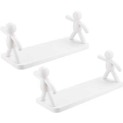 Estante de pared interior con ganchos, 2 x 14 cm, autoadhesivo, no requiere taladro, ahorra espacio, para baño, cocina, recibidor, toallero y llavero.