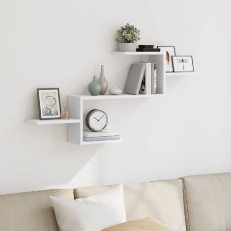 Estante de pared madera de ingeniería blanco 104x15x49 cm vidaXL