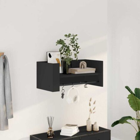 Estante de pared madera de ingeniería negro 70,5x35x30,5 cm vidaXL