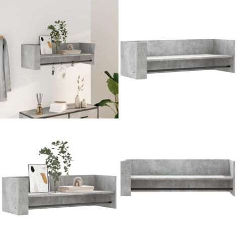 Estante de pared madera ingeniería gris hormigón 100x35x30,5 cm - Estantería de madera - Estantería de hormigón
