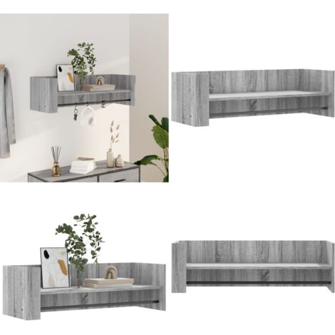 Estante de pared madera ingeniería gris Sonoma 100x35x30,5 cm - Madera de ingeniería - Almacenamiento en pared