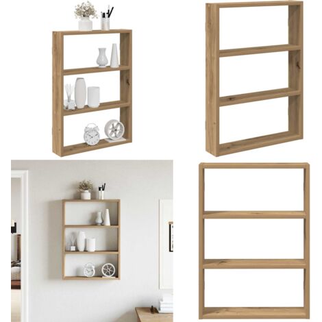 Estante de pared madera ingeniería roble artisan 43x9x60 cm - Estantería de madera - Estantería de roble