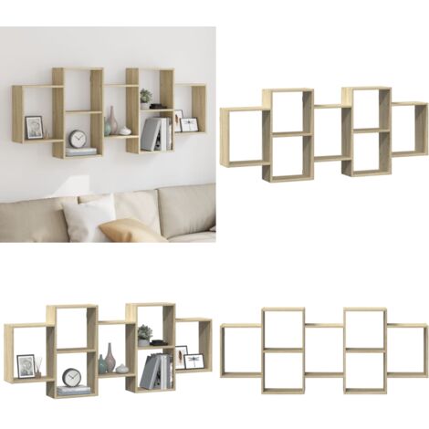 Estante de pared madera ingeniería roble Sonoma 159x18x65 cm - Estantería de madera - Estantería de ingeniería
