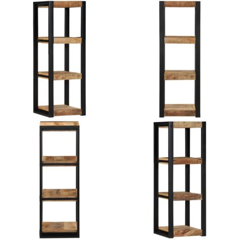 Estante de pared madera maciza de mango 35x35x100 cm - Estantería de madera - Estantería de mango