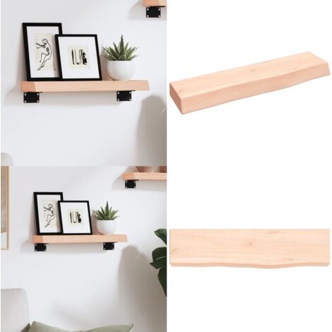 Estante de pared madera maciza de roble sin tratar 40x10x4 cm - Estante de roble - Estante de madera