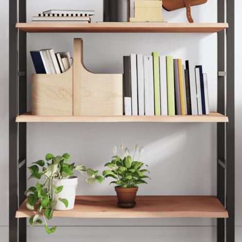 Estante de pared madera maciza de roble sin tratar 80x60x2 cm