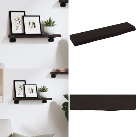 Estante de pared madera roble tratada marrón oscuro 40x10x2 cm - Estante de madera - Estante de roble