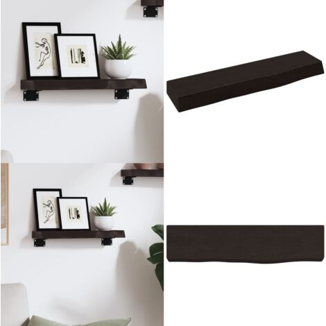 Estante de pared madera roble tratada marrón oscuro 40x10x4 cm - Estante de madera - Estante de roble