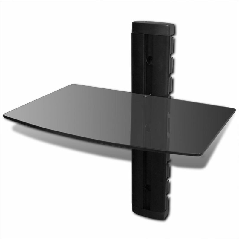 

Estante de pared para aparatos DVD 1 nivel de vidrio negro