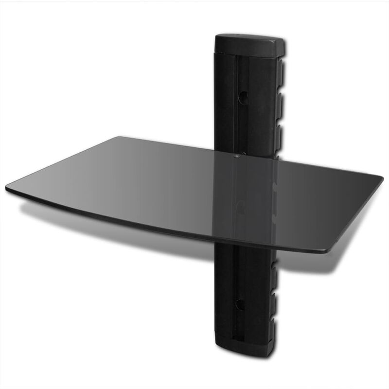 

Estante de pared para aparatos DVD 1 nivel de vidrio negro
