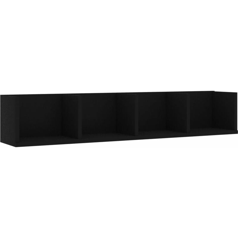 

vidaXL Estante de Pared para CD Aglomerado 100x18x18 cm Negro - Negro