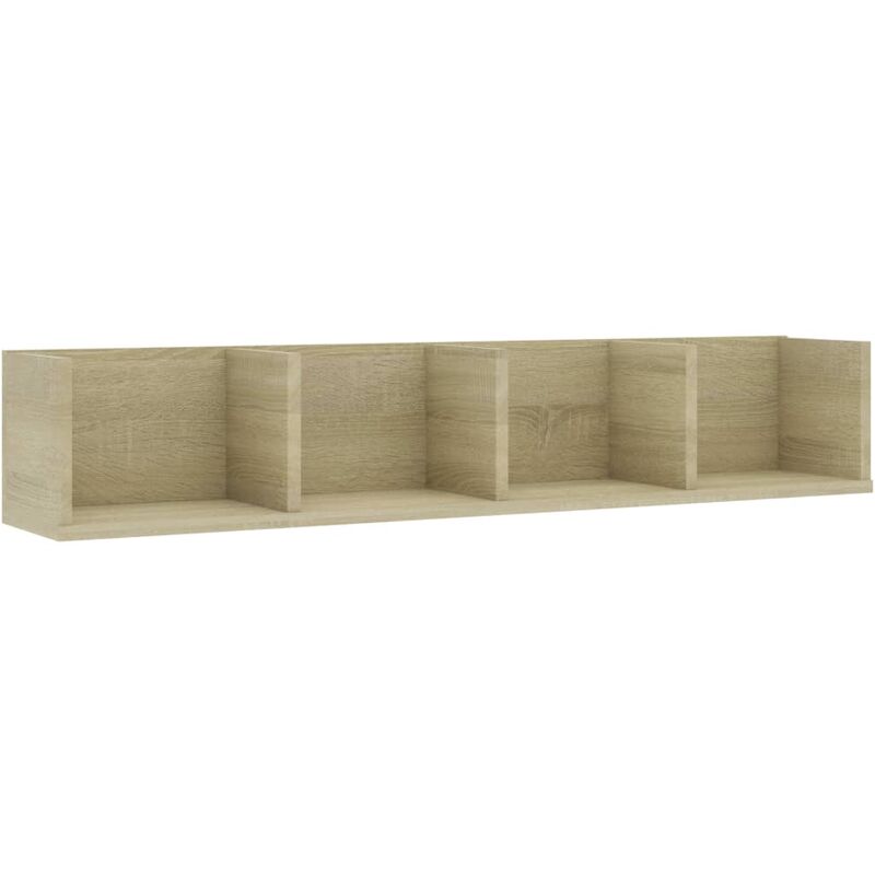 

vidaXL Estante de Pared para CD Aglomerado 100x18x18 cm Color Roble Sonoma - Beige