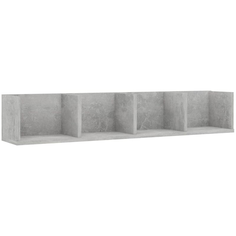 

vidaXL Estante de Pared para CD Aglomerado 100x18x18 cm Gris Hormigón - Gris