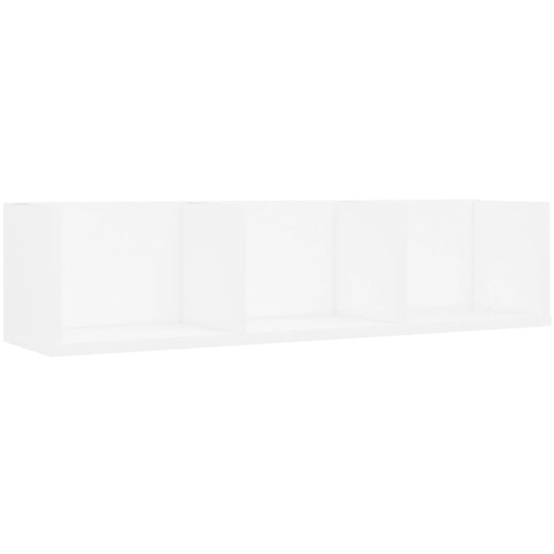 

Estante de pared para CD aglomerado blanco 75x18x18 cm