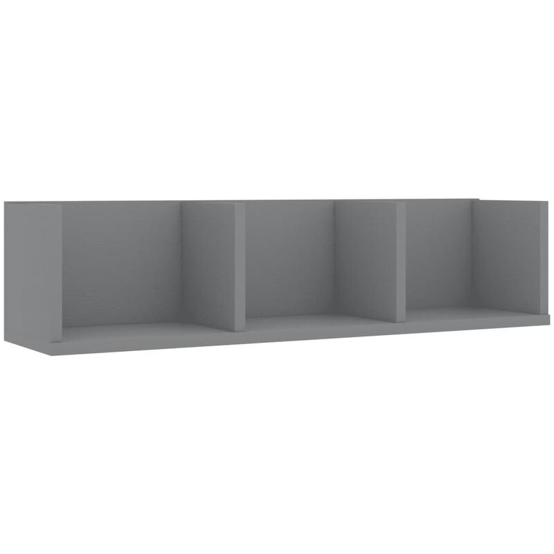 

Estante de pared para CD aglomerado gris 75x18x18 cm
