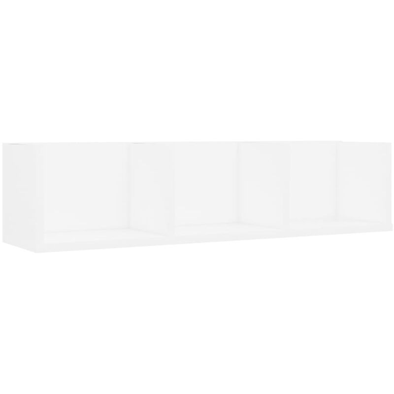 

vidaXL Estante de Pared para CD Aglomerado 75x18x18 cm Blanco - Blanco