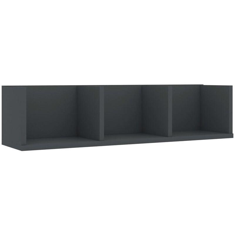 

vidaXL Estante de Pared para CD Aglomerado 75x18x18 cm Gris - Gris