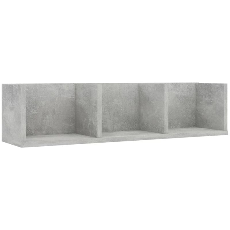 

vidaXL Estante de Pared para CD Aglomerado 75x18x18 cm Gris Hormigón - Gris