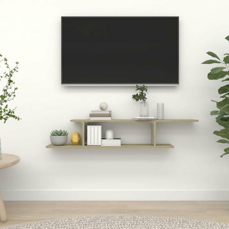 

Estante de pared para TV aglomerado color roble 125x18x23 cm